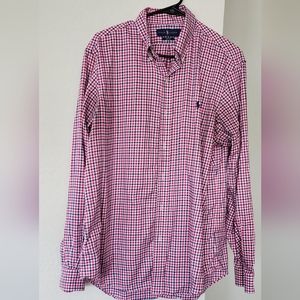 Ralph Lauren red and blue gingham long sleeve dress shirt